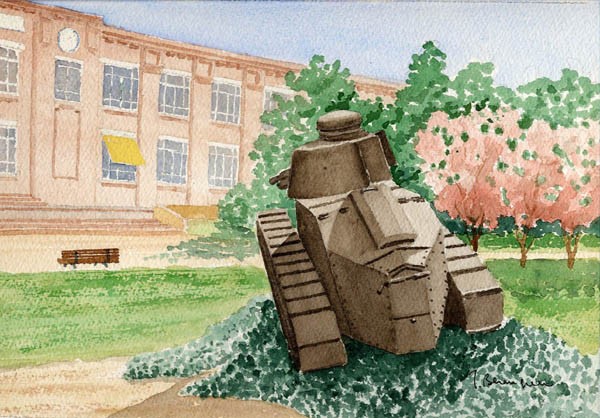 CHAR RENAULT FT17 DEVANT LE BÂTIMENT X